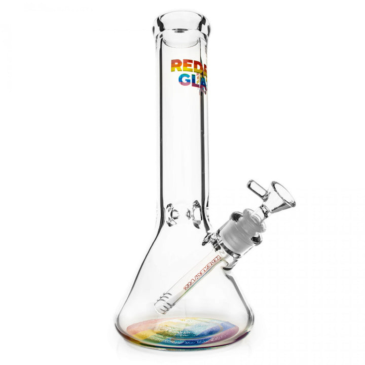 Red Eye Glass 12" 7mm Thick Happy Pride Beaker Base Bong