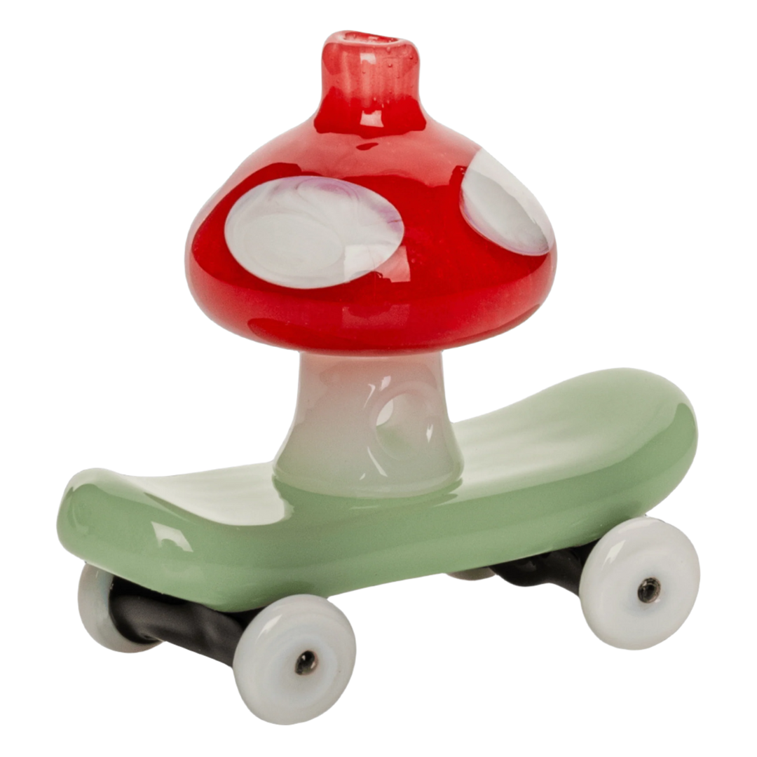 Red Eye Glass Mushroom Skateboard Carb Cap