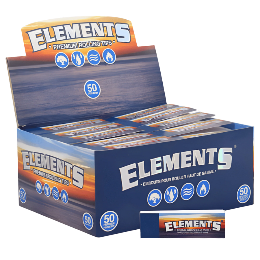 Elements Non-Perforated Rolling Tips (Display of 50) - Canadian Vaporizers