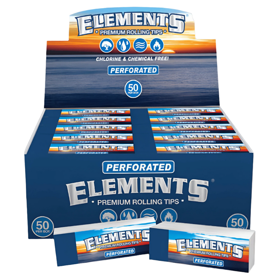 Elements Perforated Rolling Tips (Display of 50) - Canadian Vaporizers