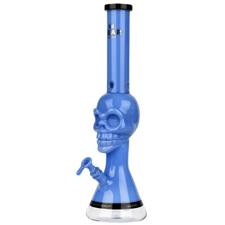 Gear Premium | 18" Tall Tuxedo Skull Beaker w/ Black Accents - Canadian Vaporizers