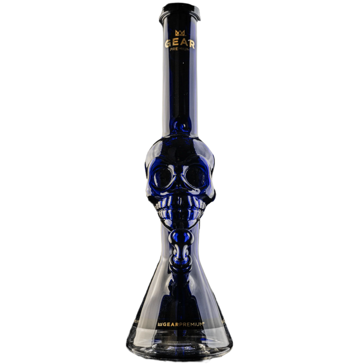 Gear Premium | 18" Tall Tuxedo Skull Beaker w/ Black Accents - Canadian Vaporizers