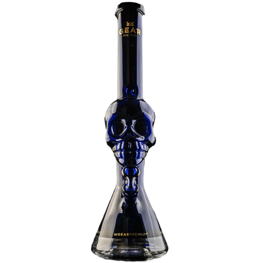 Gear Premium | 18" Tall Tuxedo Skull Beaker w/ Black Accents - Canadian Vaporizers