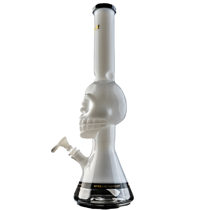 Gear Premium | 18" Tall Tuxedo Skull Beaker w/ Black Accents - Canadian Vaporizers