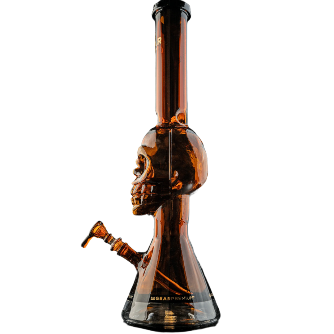 Gear Premium | 18" Tall Tuxedo Skull Beaker w/ Black Accents - Canadian Vaporizers