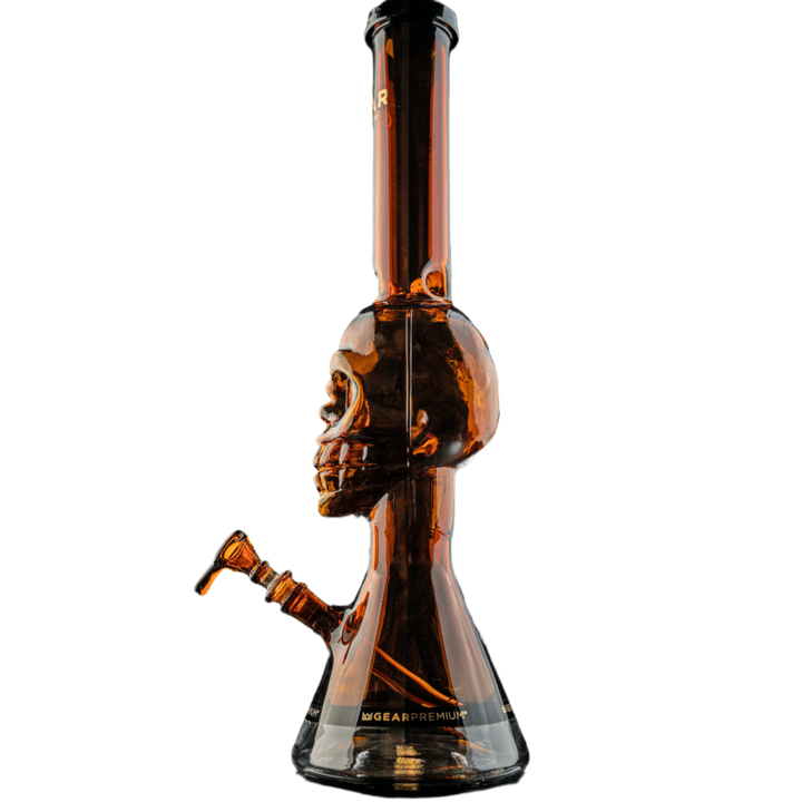 Gear Premium | 18" Tall Tuxedo Skull Beaker w/ Black Accents - Canadian Vaporizers