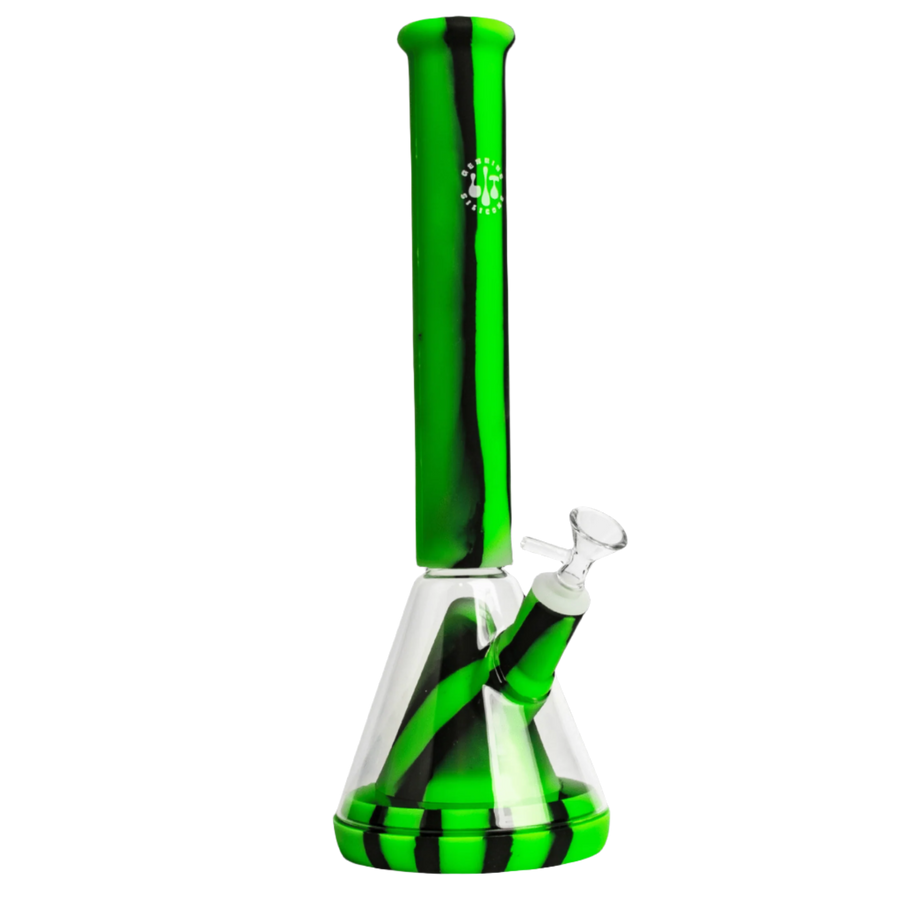 Lit Silicone 14" Glass Chamber Beaker Perc Tube - Canadian Vaporizers