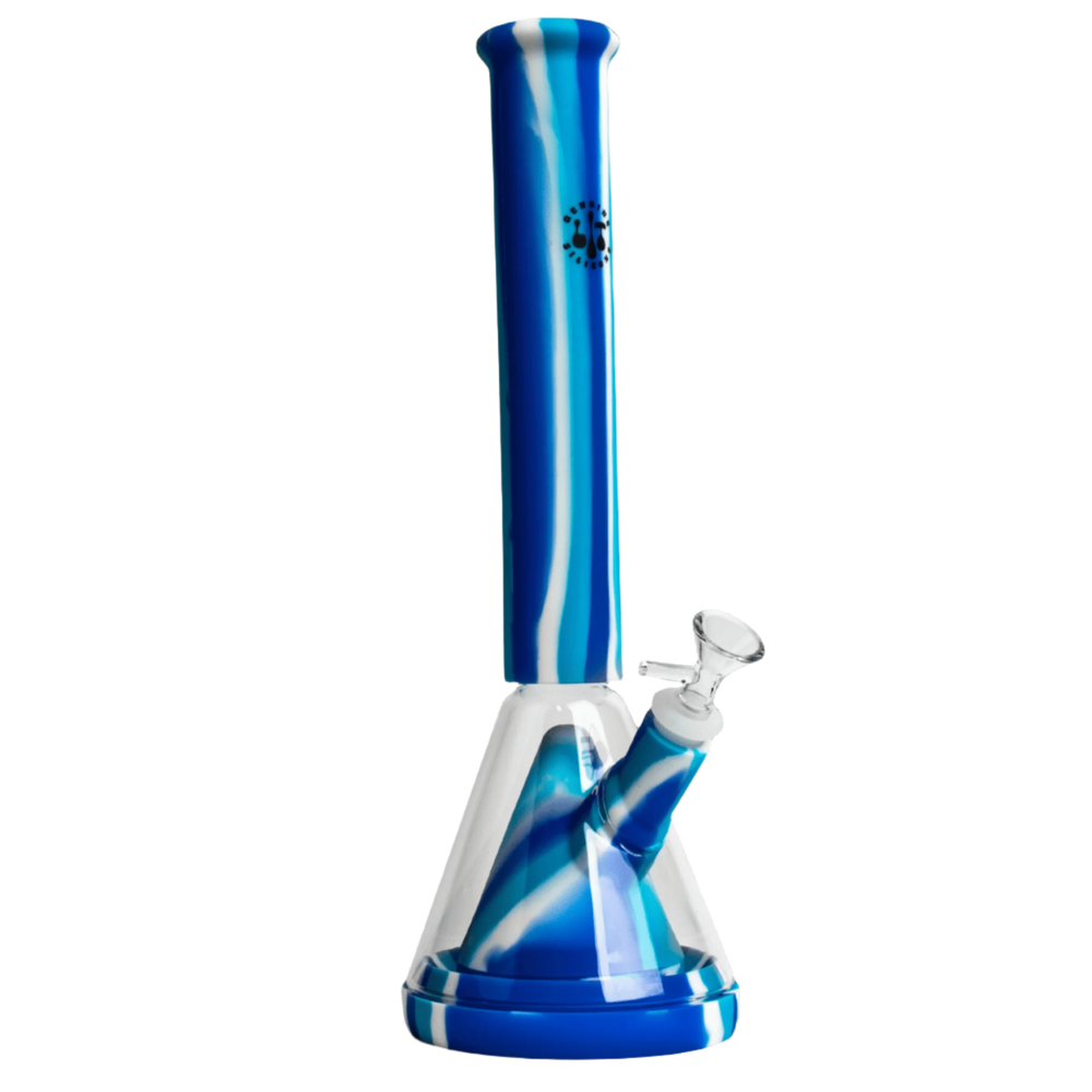 Lit Silicone 14" Glass Chamber Beaker Perc Tube - Canadian Vaporizers