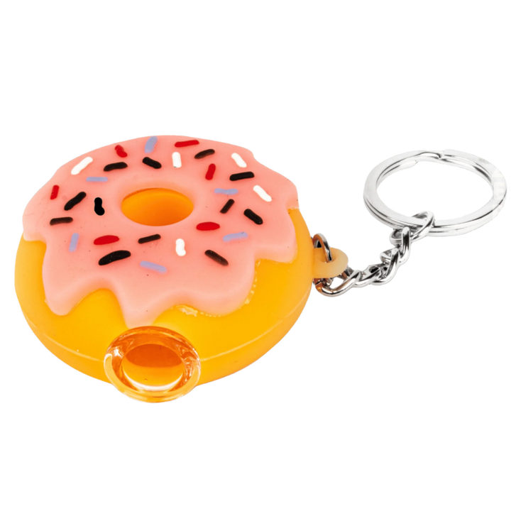 Lit Silicone 2.25" Donut Hand Pipe & Keychain - Canadian Vaporizers