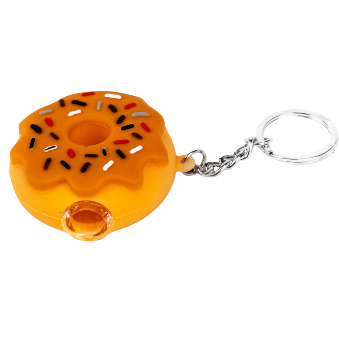 Lit Silicone 2.25" Donut Hand Pipe & Keychain - Canadian Vaporizers