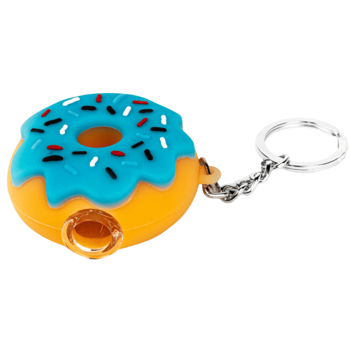 Lit Silicone 2.25" Donut Hand Pipe & Keychain - Canadian Vaporizers