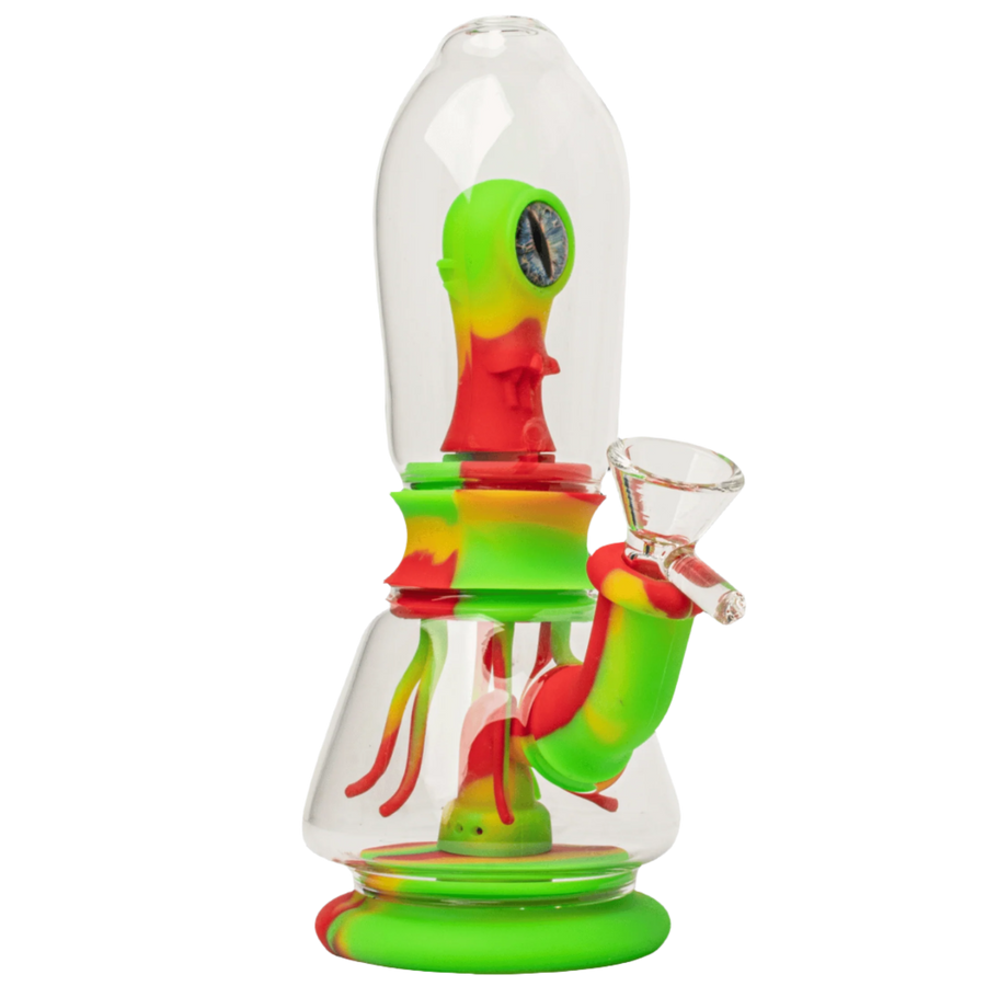 Lit Silicone 9" Alien Invasion Bubbler - Canadian Vaporizers