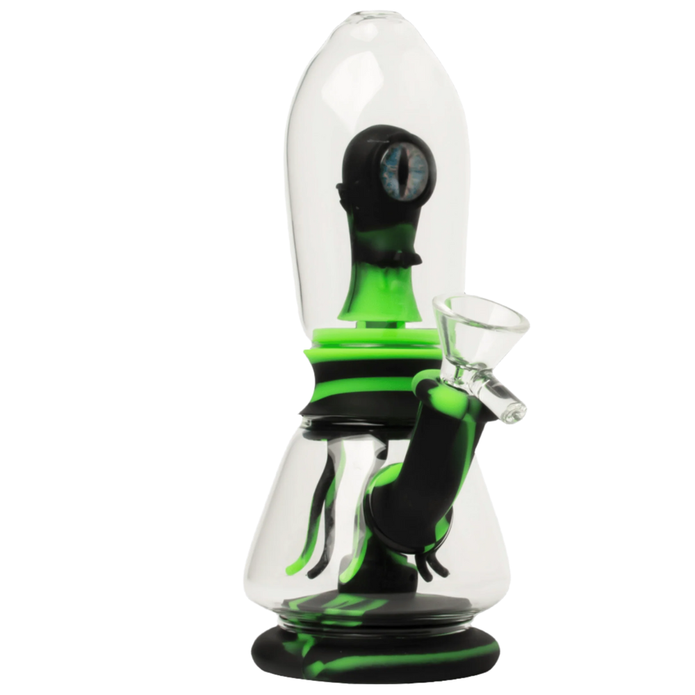 Lit Silicone 9" Alien Invasion Bubbler - Canadian Vaporizers