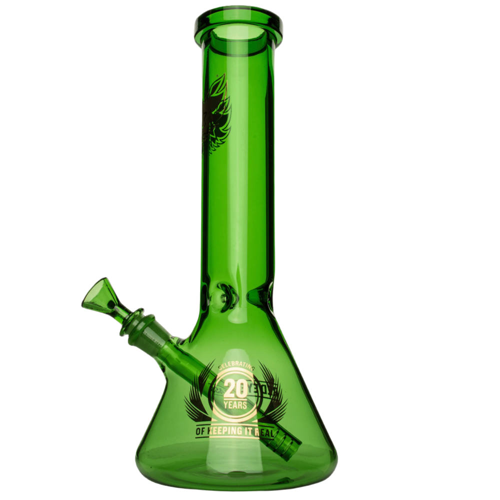 Red Eye Glass 12" 20th Anniversary Beaker Base Water Pipe - Canadian Vaporizers