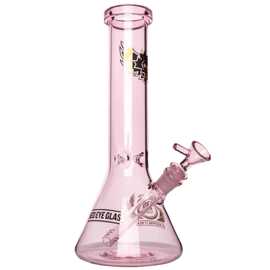 Red Eye Glass 12" 20th Anniversary Beaker Base Water Pipe - Canadian Vaporizers