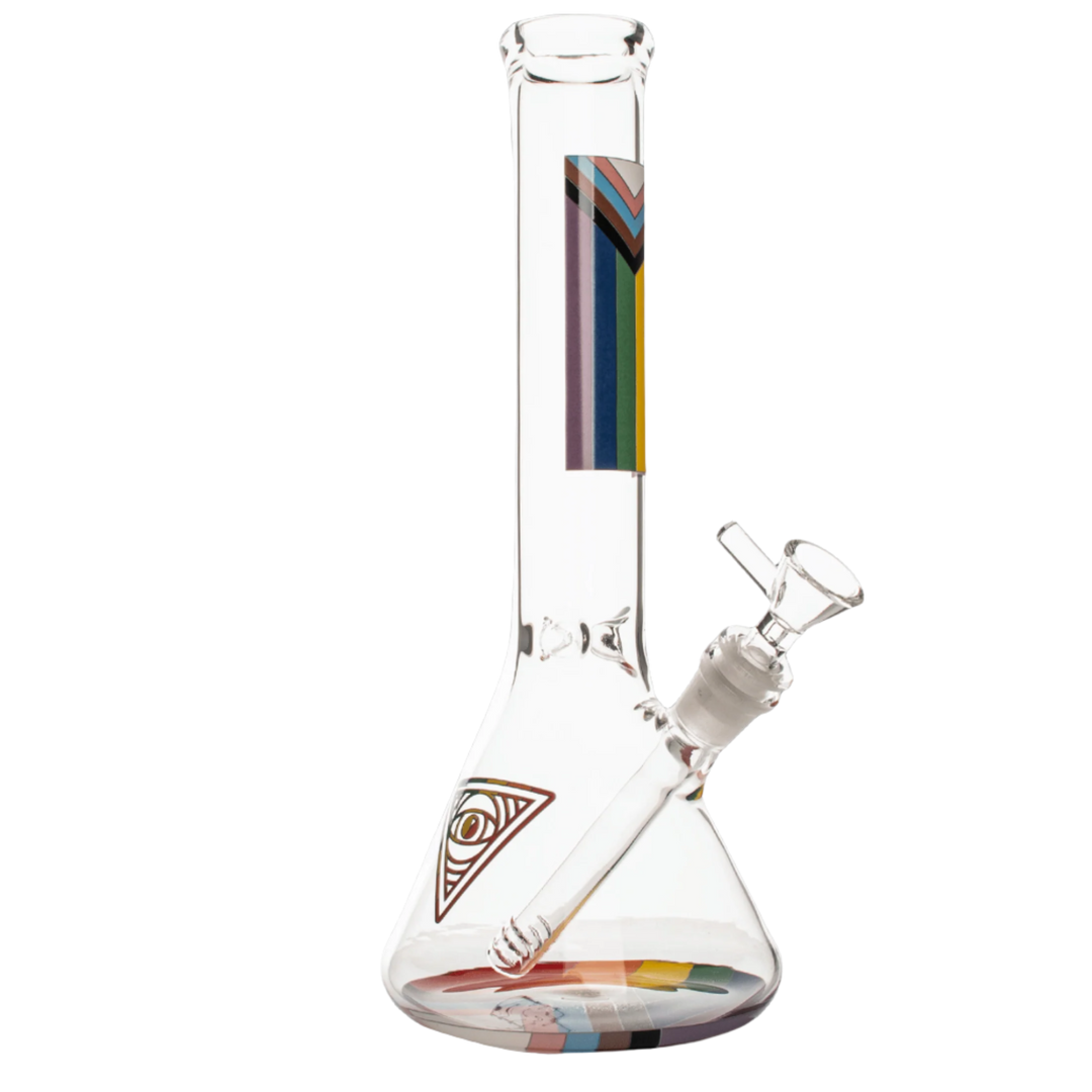 Red Eye Glass 12" All Inclusive Beaker Base Water Pipe - Canadian Vaporizers