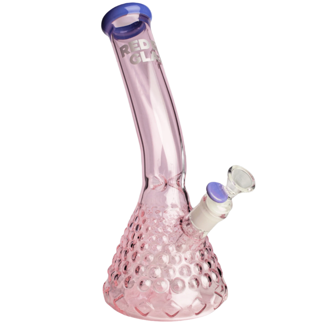 Red Eye Glass 12" Cronus Lean Back Beaker Base Water Pipe - Canadian Vaporizers