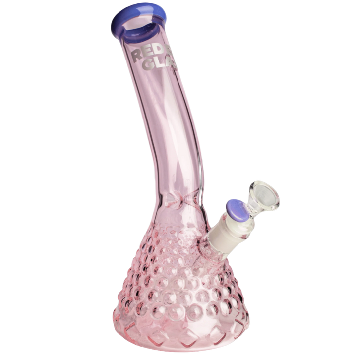 Red Eye Glass 12" Cronus Lean Back Beaker Base Water Pipe - Canadian Vaporizers