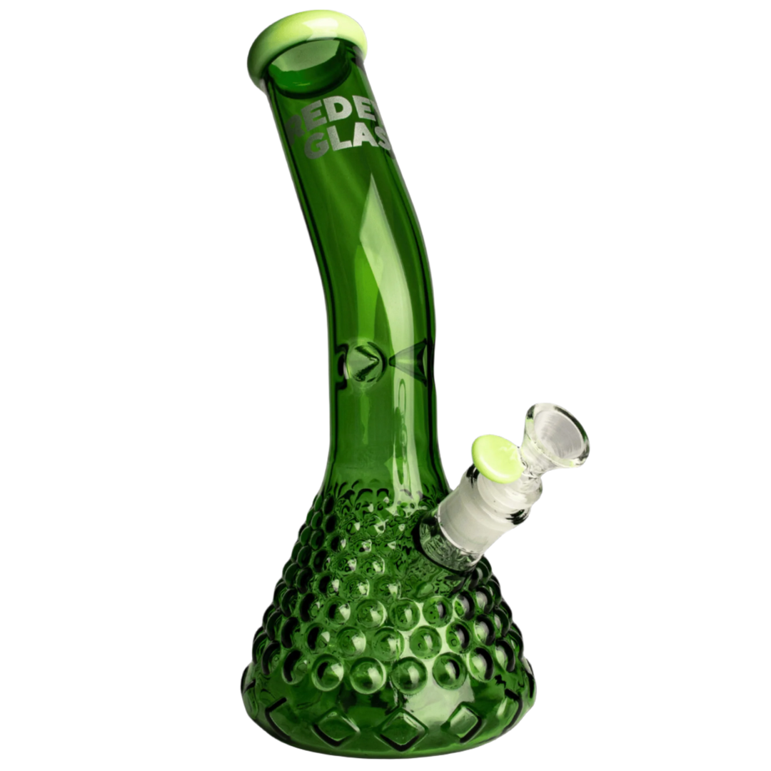 Red Eye Glass 12" Cronus Lean Back Beaker Base Water Pipe - Canadian Vaporizers