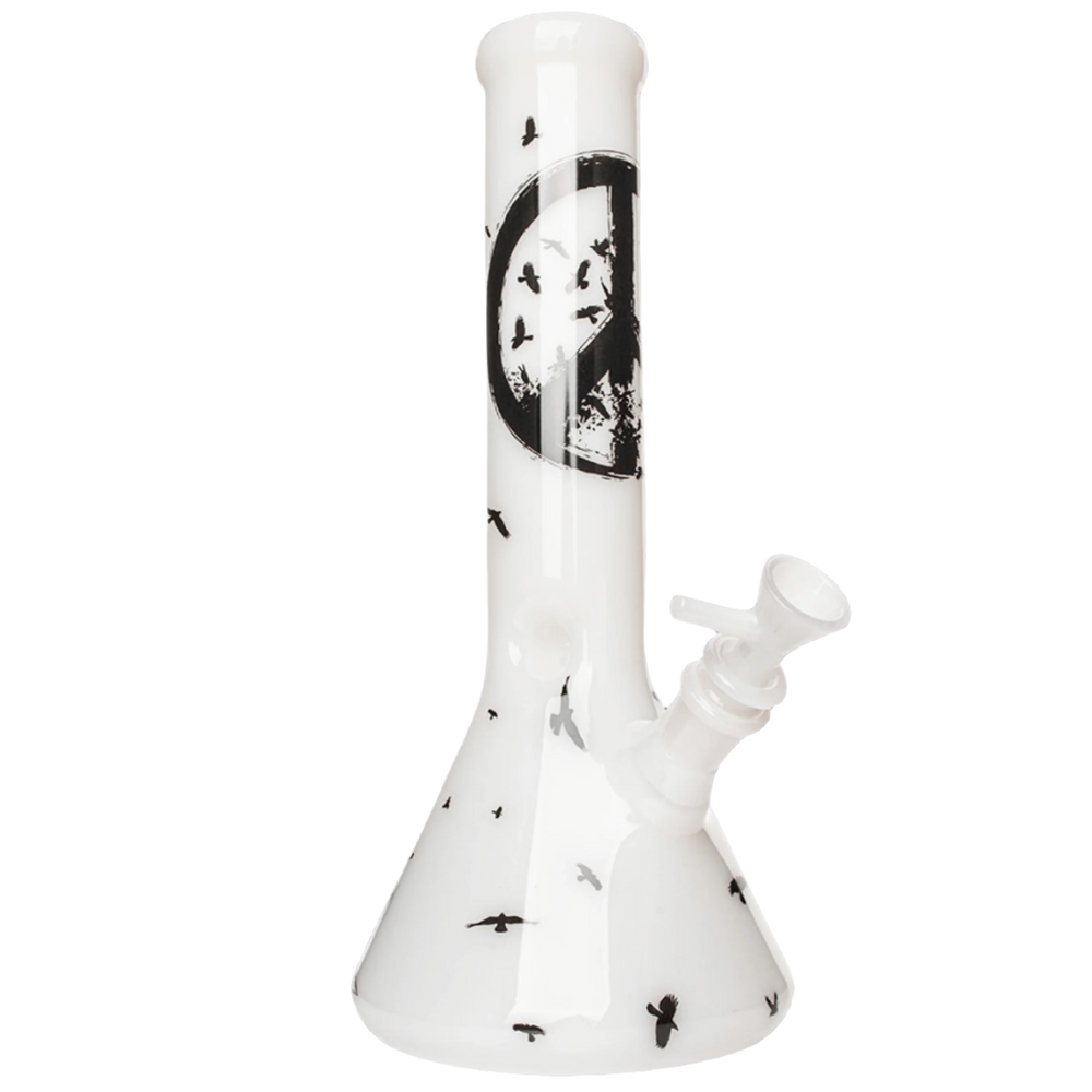 Red Eye Glass 12" Crow Beaker Base Water Pipe - Canadian Vaporizers