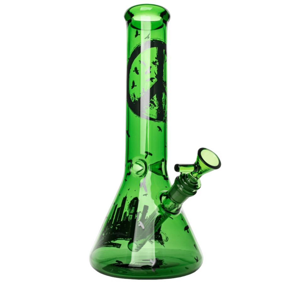 Red Eye Glass 12" Crow Beaker Base Water Pipe - Canadian Vaporizers