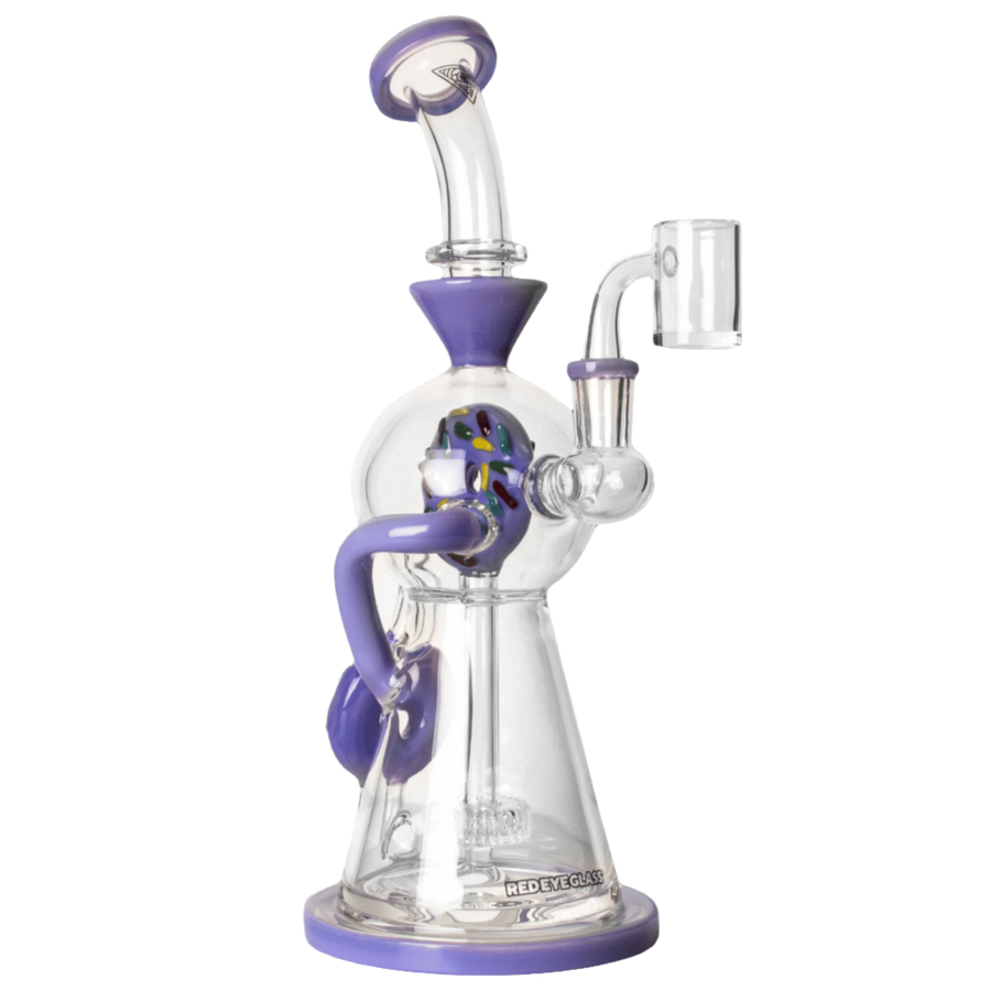 Red Eye Glass 12" Donut Concentrate Recycler - Canadian Vaporizers