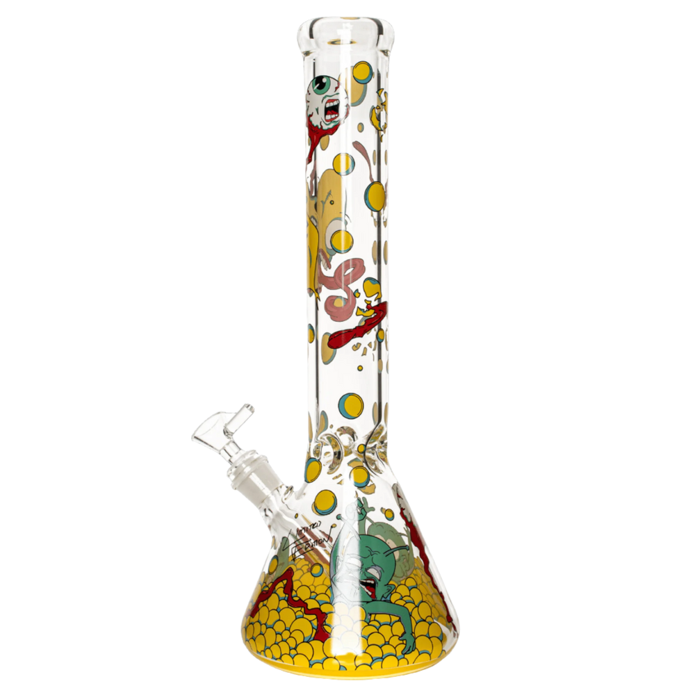 Red Eye Glass 15" 7mm Thick Monster Ball Pit Beaker Base Water Pipe (Limited Edition) - Canadian Vaporizers