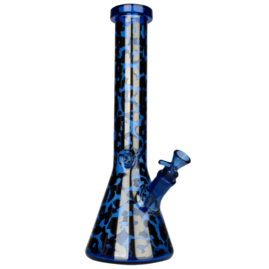 Red Eye Glass 15" Leopard Print Beaker Base Water Pipe - Canadian Vaporizers