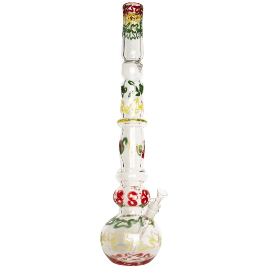 Red Eye Glass 23" 7mm Thick Train Wreck Bubble Base Water Pipe - Canadian Vaporizers