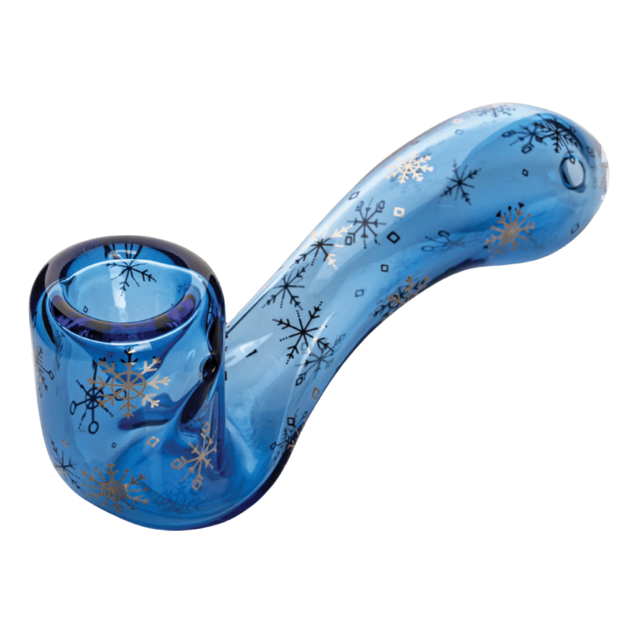 Red Eye Glass 4.5" Winter Wonderland Sherlock Hand Pipe - Canadian Vaporizers