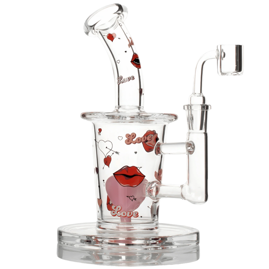 Red Eye Glass 8" Heart Concentrate Rig - Canadian Vaporizers