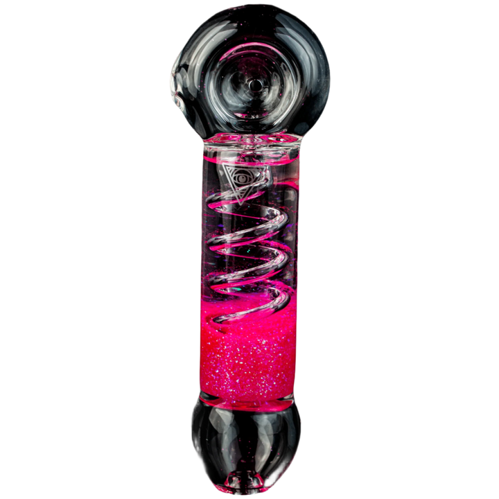 Red Eye Glass Sparkle Chiller Coil Hand Pipe - Canadian Vaporizers