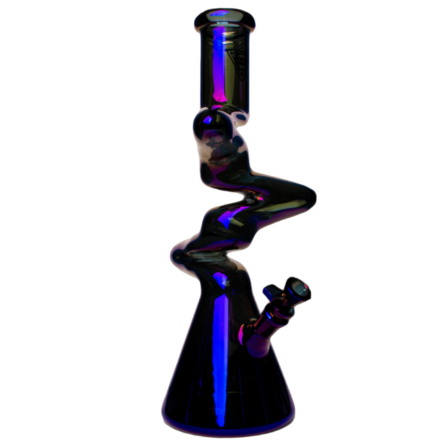 Red Eye Tek | 12" Metallic Terminator Finish 3-Arm Zag Beaker Tube - Canadian Vaporizers