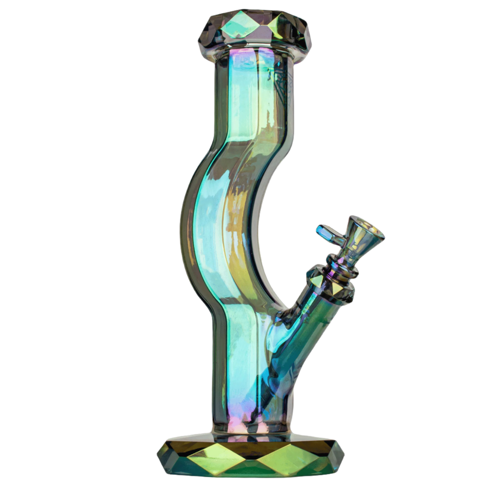 Red Eye Tek 12" Metallic Terminator Finish Hydrus Straight Base Gooseneck Water Pipe - Canadian Vaporizers