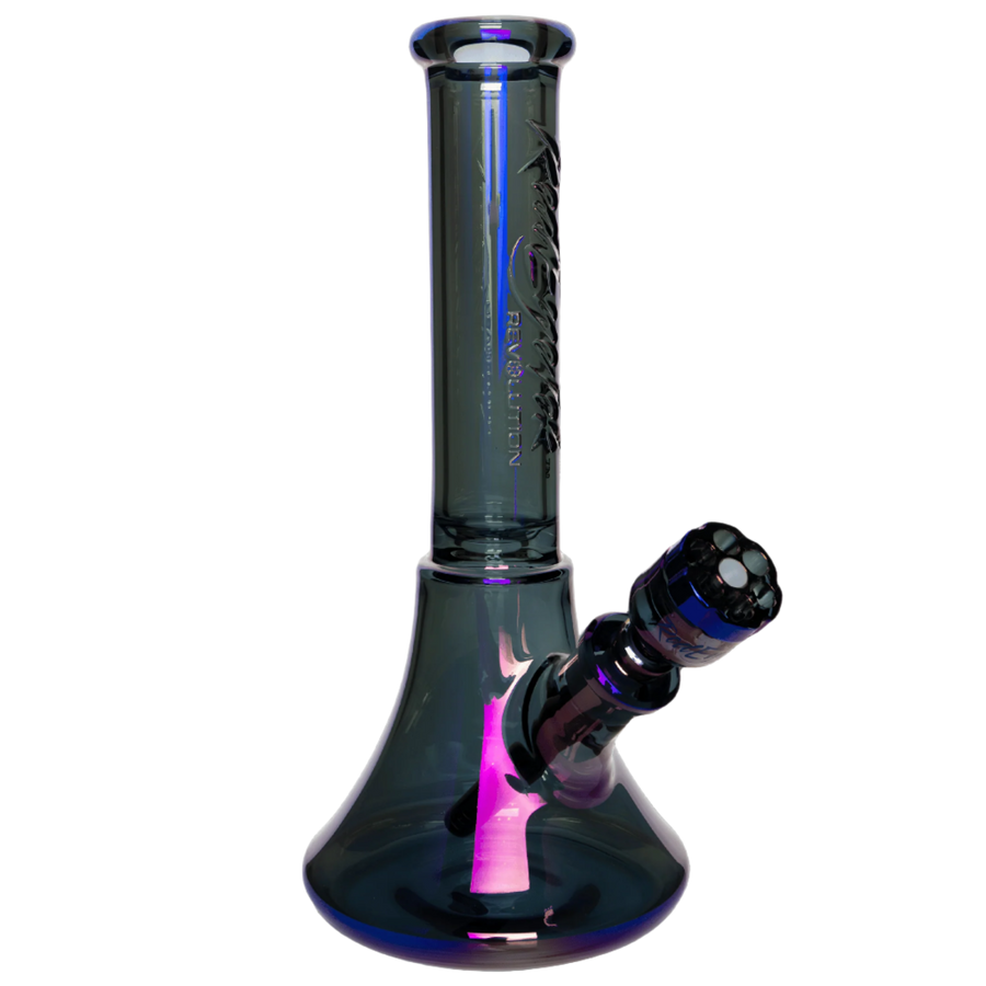 Red Eye Tek 14" 7mm Thick Metallic Terminator Finish Revolution Bell Base Water Pipe - Canadian Vaporizers