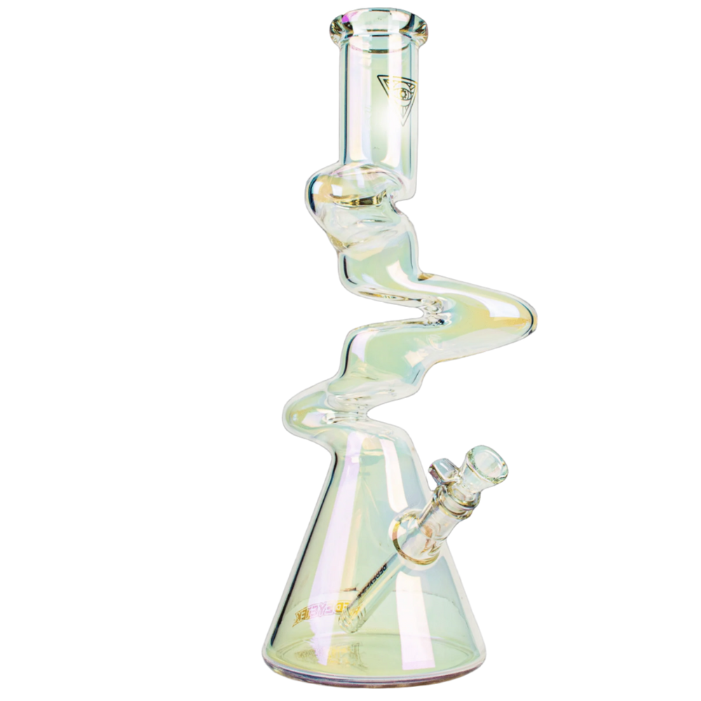 Red Eye Tek | 16" Metallic Terminator Finish 3-Arm Zag Beaker Tube - Canadian Vaporizers