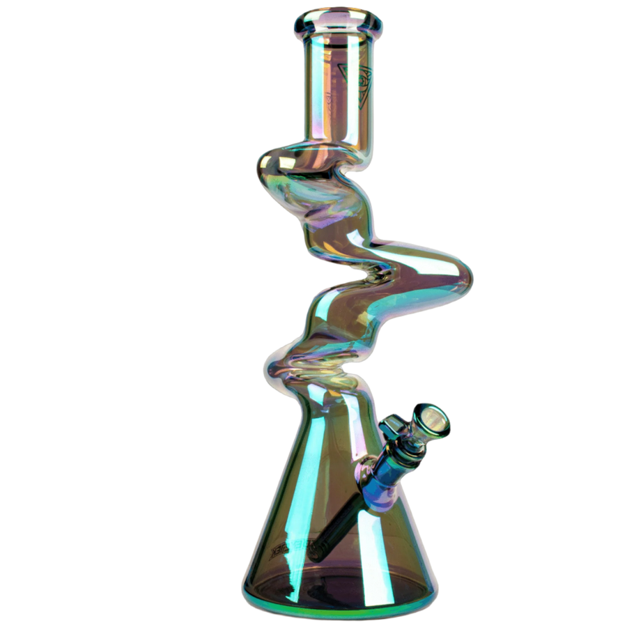 Red Eye Tek | 16" Metallic Terminator Finish 3-Arm Zag Beaker Tube - Canadian Vaporizers