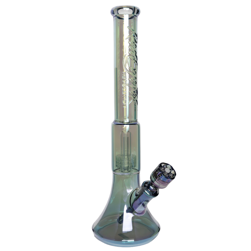 Red Eye Tek 19" 7mm Thick Metallic Terminator Finish Revolution Dual Chamber Bell Base Water Pipe - Canadian Vaporizers