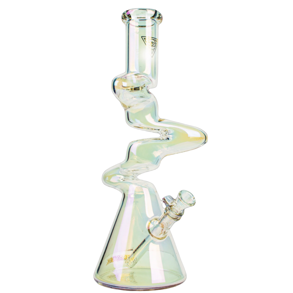 Red Eye Tek | 19" Metallic Terminator Finish 4-Arm Zag Beaker Tube - Canadian Vaporizers