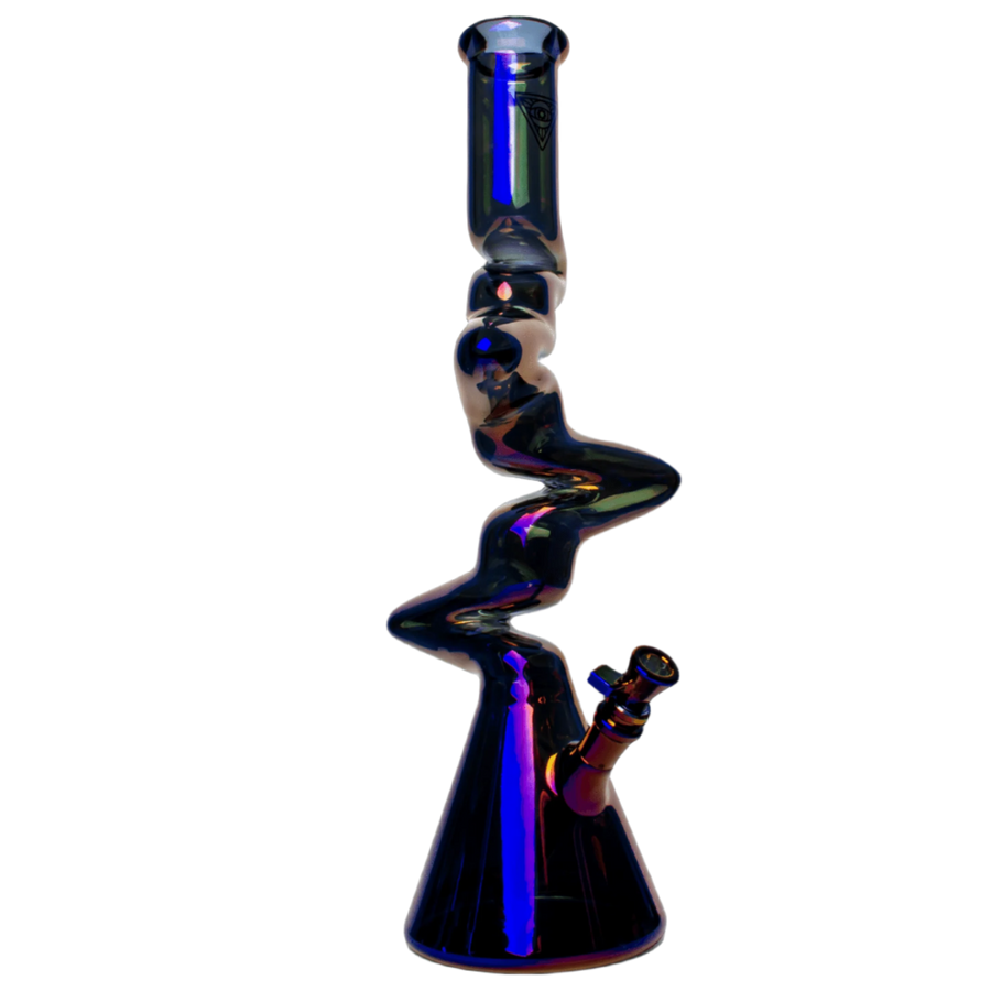 Red Eye Tek | 19" Metallic Terminator Finish 4-Arm Zag Beaker Tube - Canadian Vaporizers