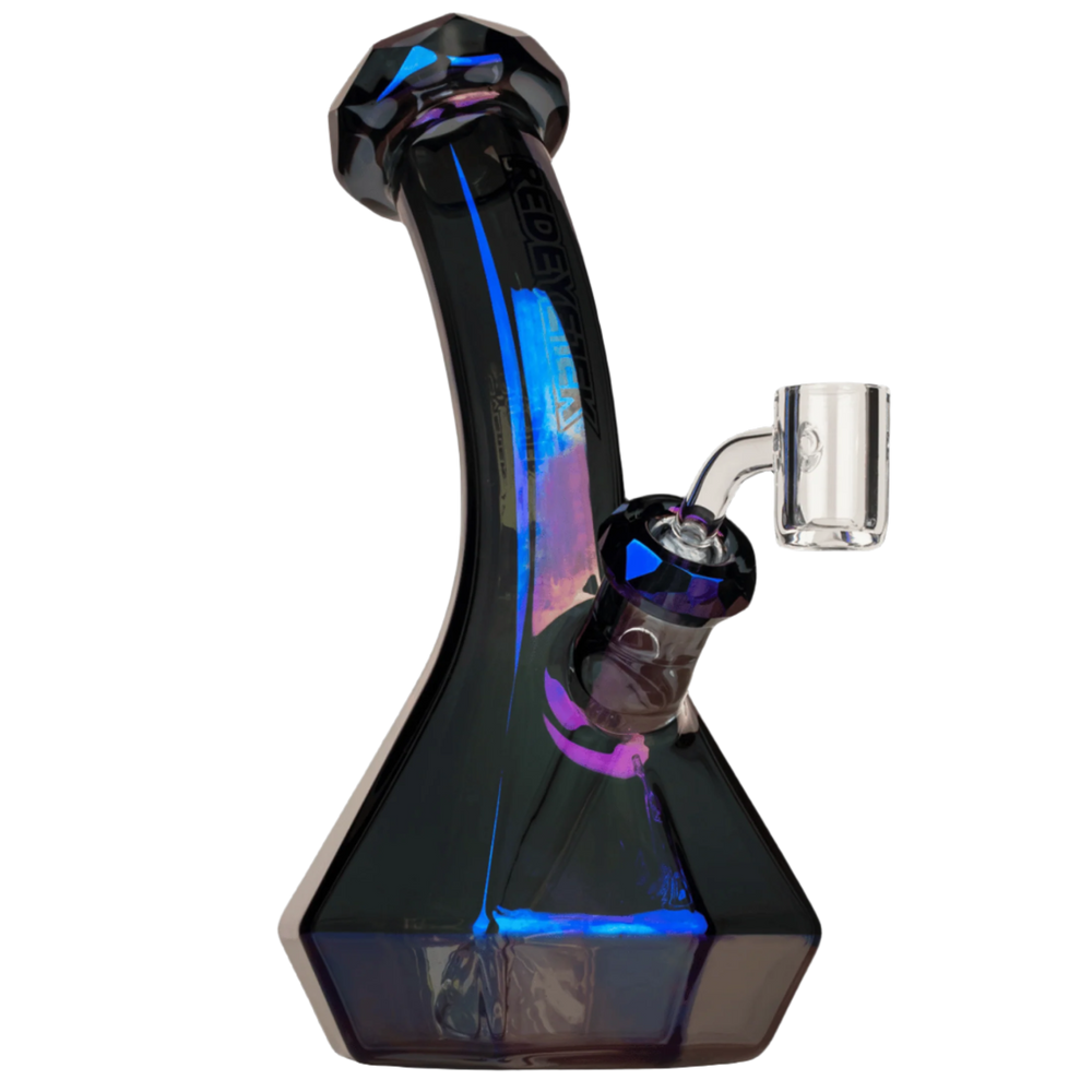 Red Eye Tek 8" Metallic Terminator Finish Carina Lean Back Beaker Base Concentrate Rig - Canadian Vaporizers