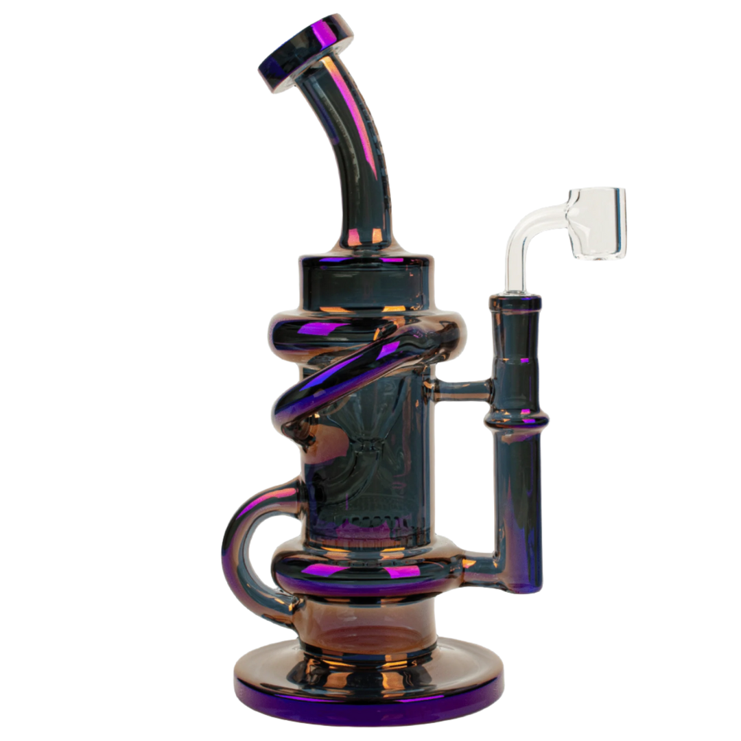 Red Eye Tek | 9.5” Metallic Klein Recycler Dab Rig - Canadian Vaporizers