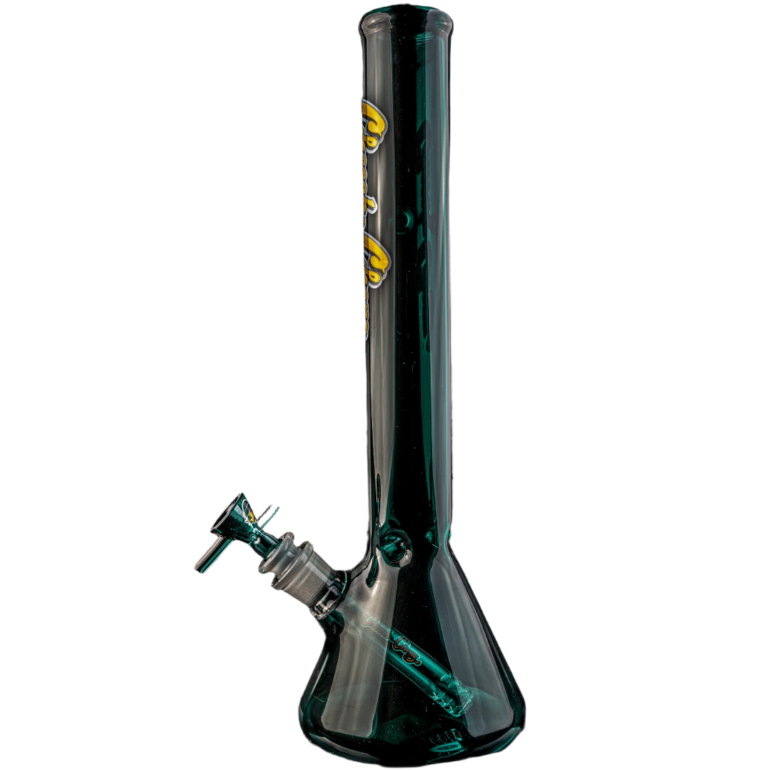 Teal | Cheech & Chong Glass 14 Inch Tall Sergeant Stadanko Beaker Tube W/Magnet & 14mm Joint - Canadian Vaporizers