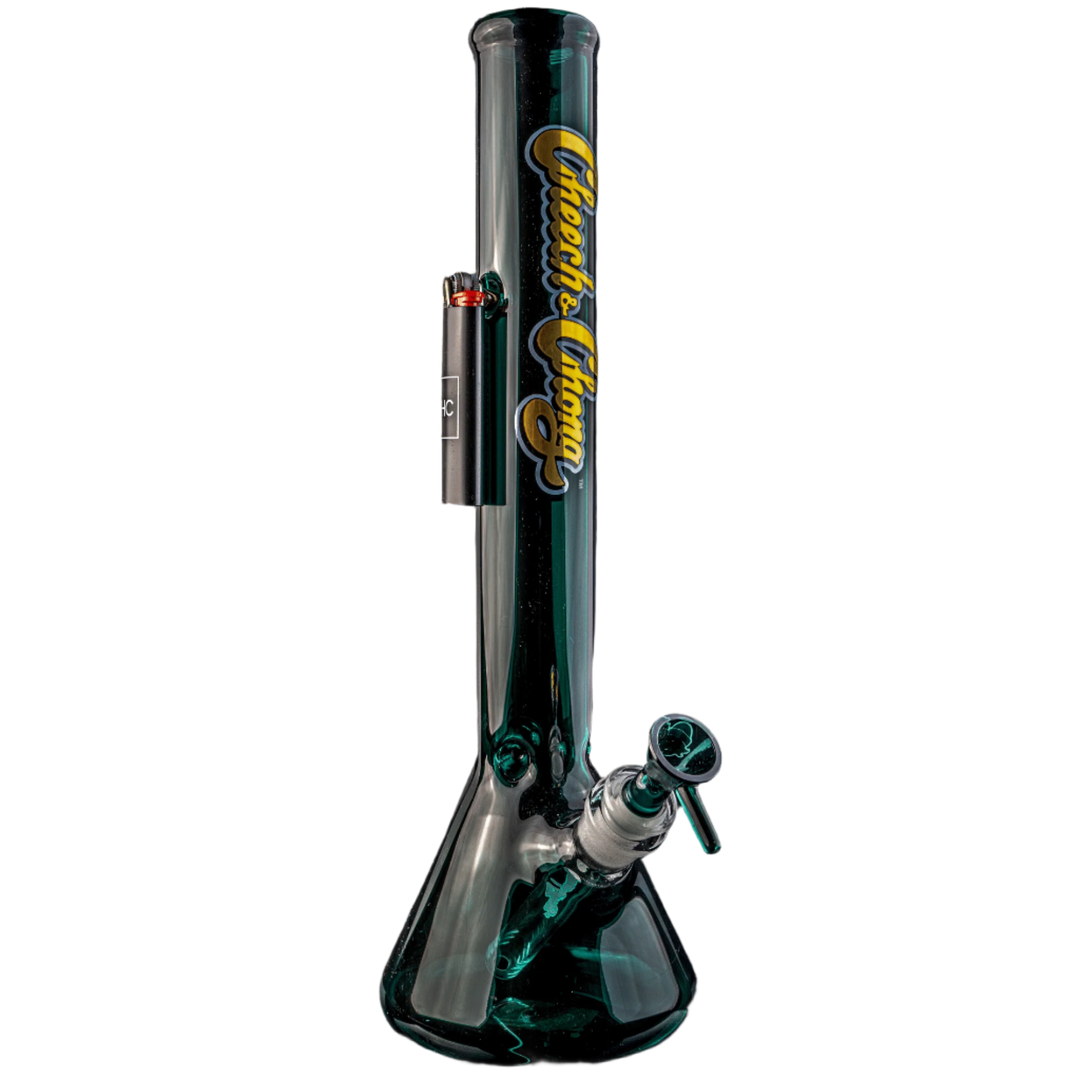 Teal | Cheech & Chong Glass 14 Inch Tall Sergeant Stadanko Beaker Tube W/Magnet & 14mm Joint - Canadian Vaporizers