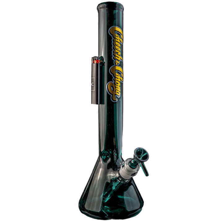 Teal | Cheech & Chong Glass 14 Inch Tall Sergeant Stadanko Beaker Tube W/Magnet & 14mm Joint - Canadian Vaporizers