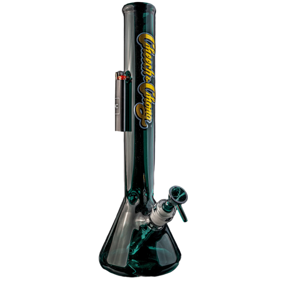 Teal | Cheech & Chong Glass 14 Inch Tall Sergeant Stadanko Beaker Tube W/Magnet & 14mm Joint - Canadian Vaporizers